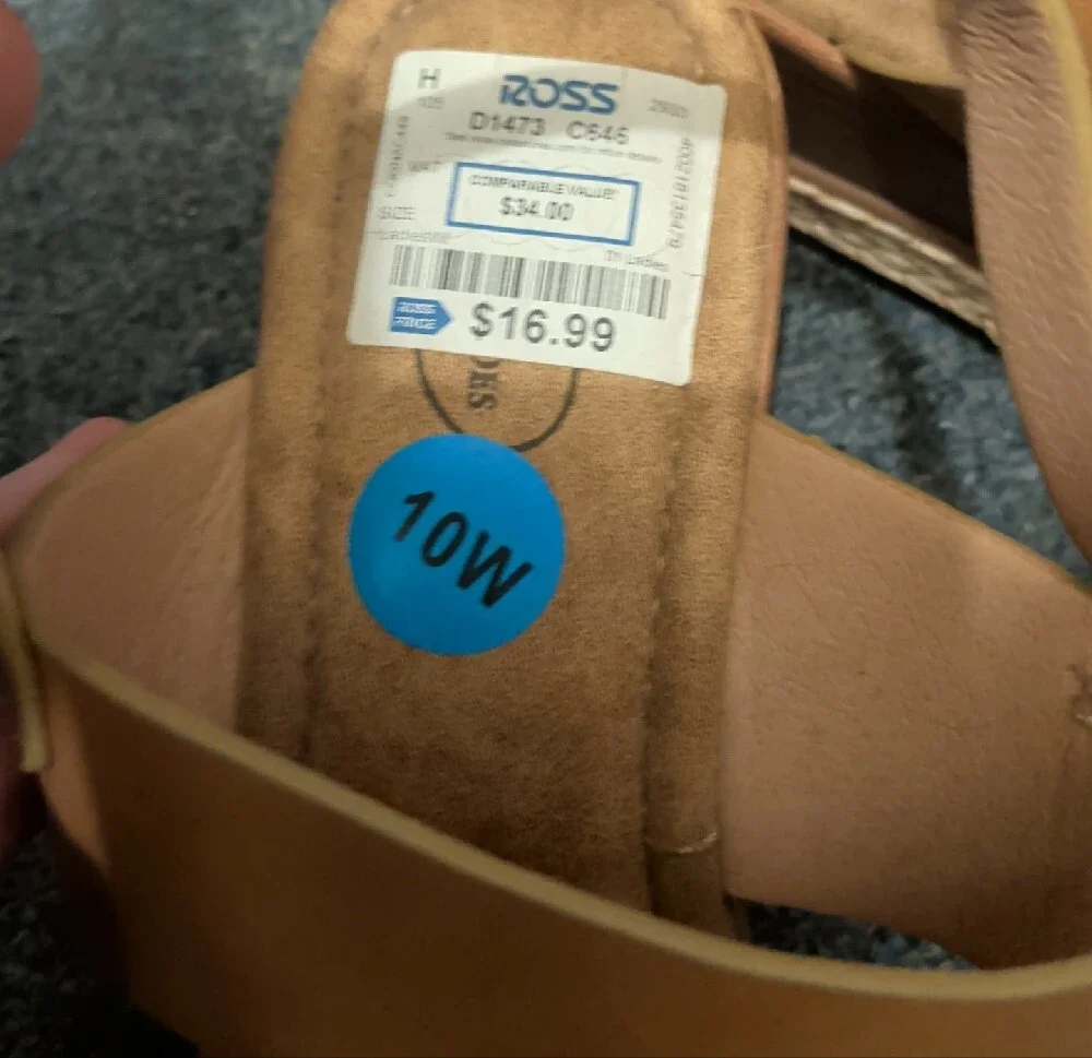 Women’s Tan Strappy Comfort Small Wedge Heels